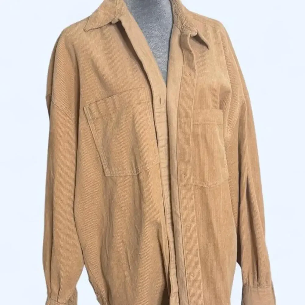 Patchwork Corduroy Jacket Oversized Boho Western Upcycled Shacket